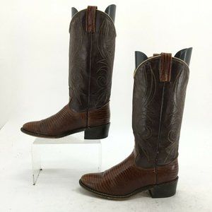 Acme Western Cowboy Boots Womens 6.5M Brown Faux L